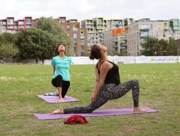 Residents enjoying Yoga in the Park